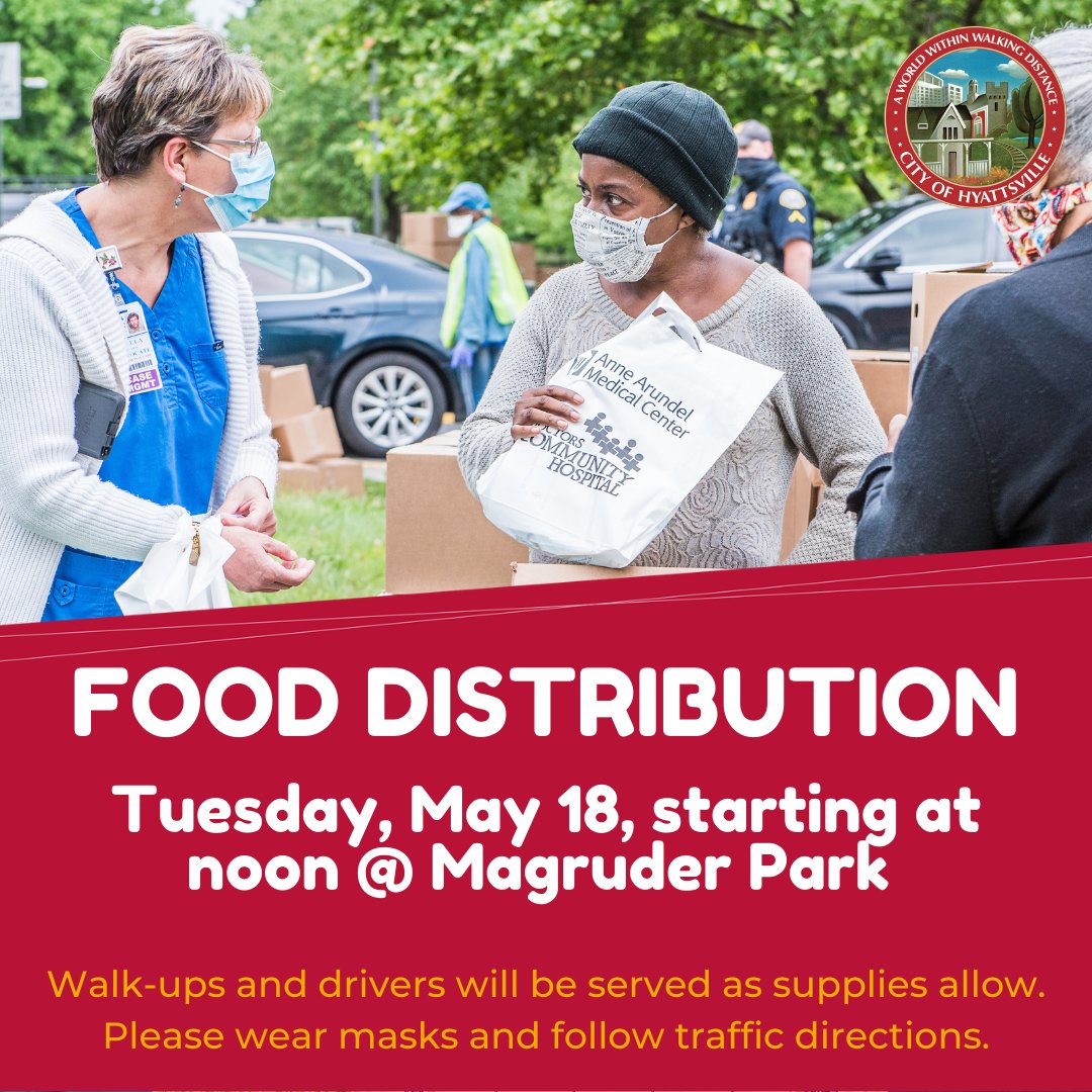 City of Hyattsville on Twitter "The City will host a food distribution