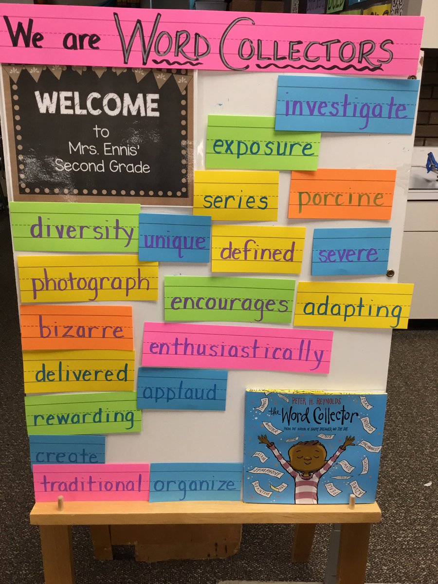 CRASMrsEnnis's tweet photo. We are Word Collectors. We have found some good ones! What are your favorite words to use? @TCRWP #UOSPhonics #fts4rkids https://t.co/mvq80hJQW4