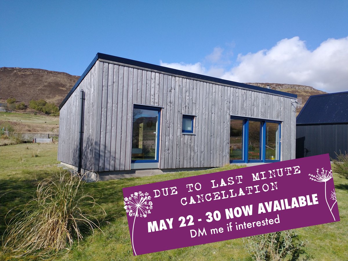 BlueberryShed's tweet photo. Drop me a DM if you are interested in any late availability, &amp; you're from a non Covid restricted area. It's a great time to see Skye in the spring as all the life is returning and the days lengthening. #lastminuteavailability #isleofSkye #selfcatering #centralSkye #twopeople https://t.co/vvpoLmMu7f