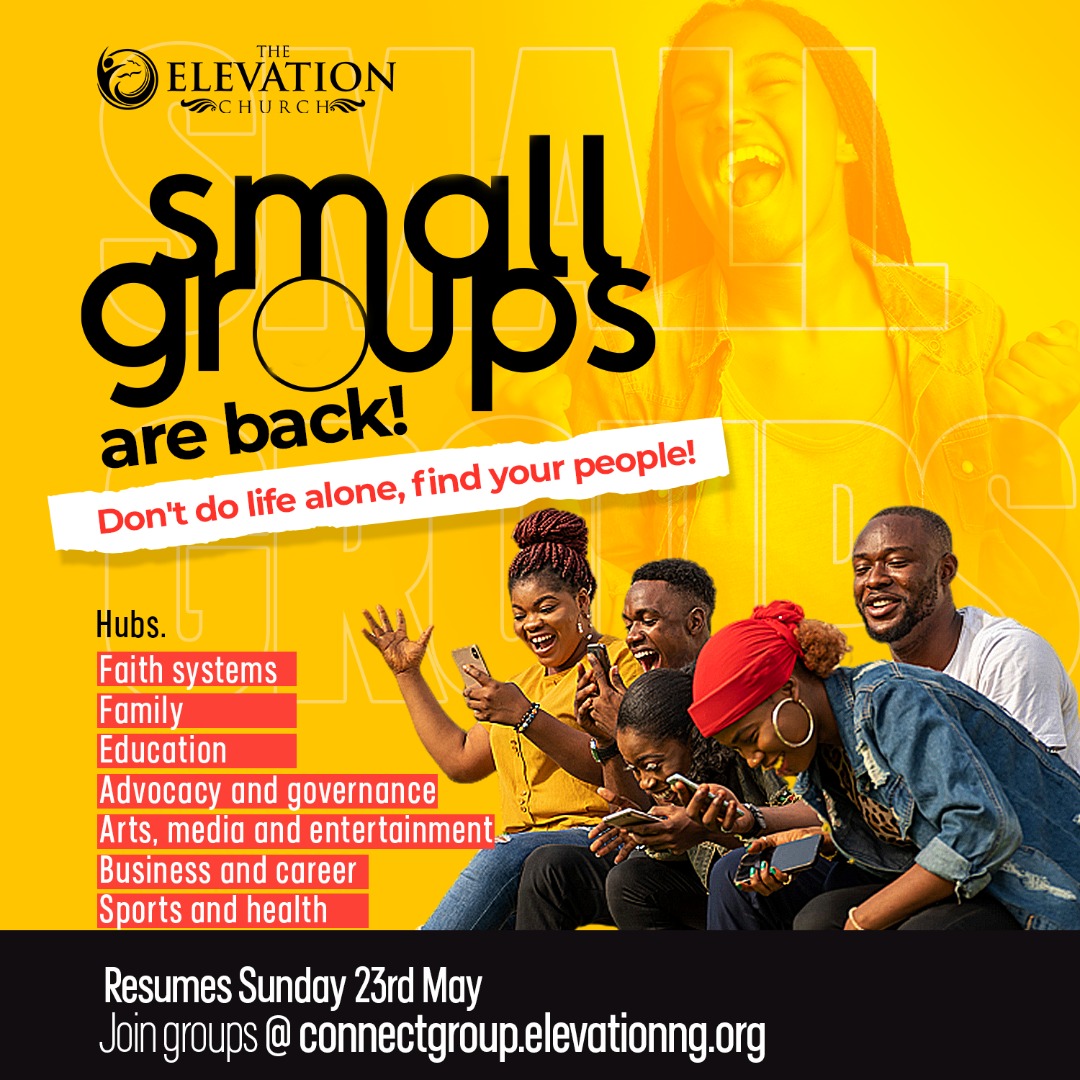 elevationng's tweet photo. Want to join a hub, #community, or meet up with people of like minds? #TECsmallgroups are back! Come, do life with your tribe, community and like minds wherever and however you choose. It's okay if you're just hearing about this. Sign up for free via https://t.co/W0bHDCjwGb https://t.co/dvYbTB5Y3U