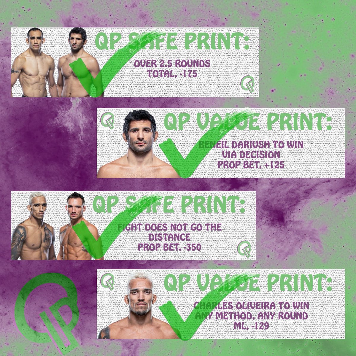TheQuickPickers's tweet photo. Another perfect week of printing! Moving our totals since we started to:

Safe Prints: 12-2-0 (85.71%)
Value Prints: 8-6-0 (57.14%)

Make sure you follow and stay tuned for more expert prints from @QPCrisp and @danny_picks! https://t.co/o4ka0pbnXa