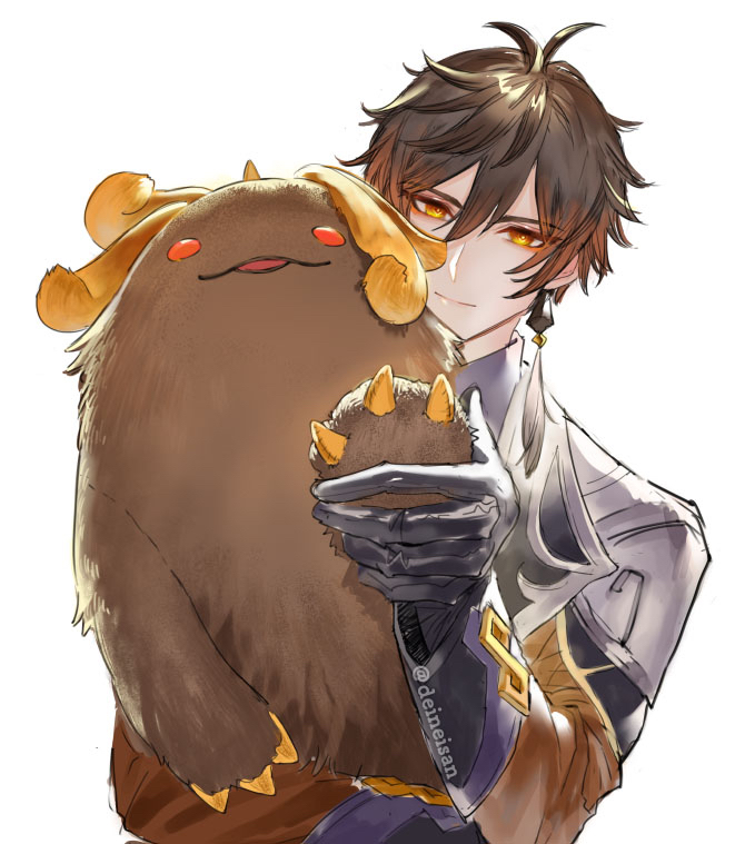 deineisan's tweet photo. 岩大山椒魚帝君抱き枕欲しくて描いてたらかわいい公式ぬいぐるみが出ていたんですよね🐉 https://t.co/oDIpU3K6rx