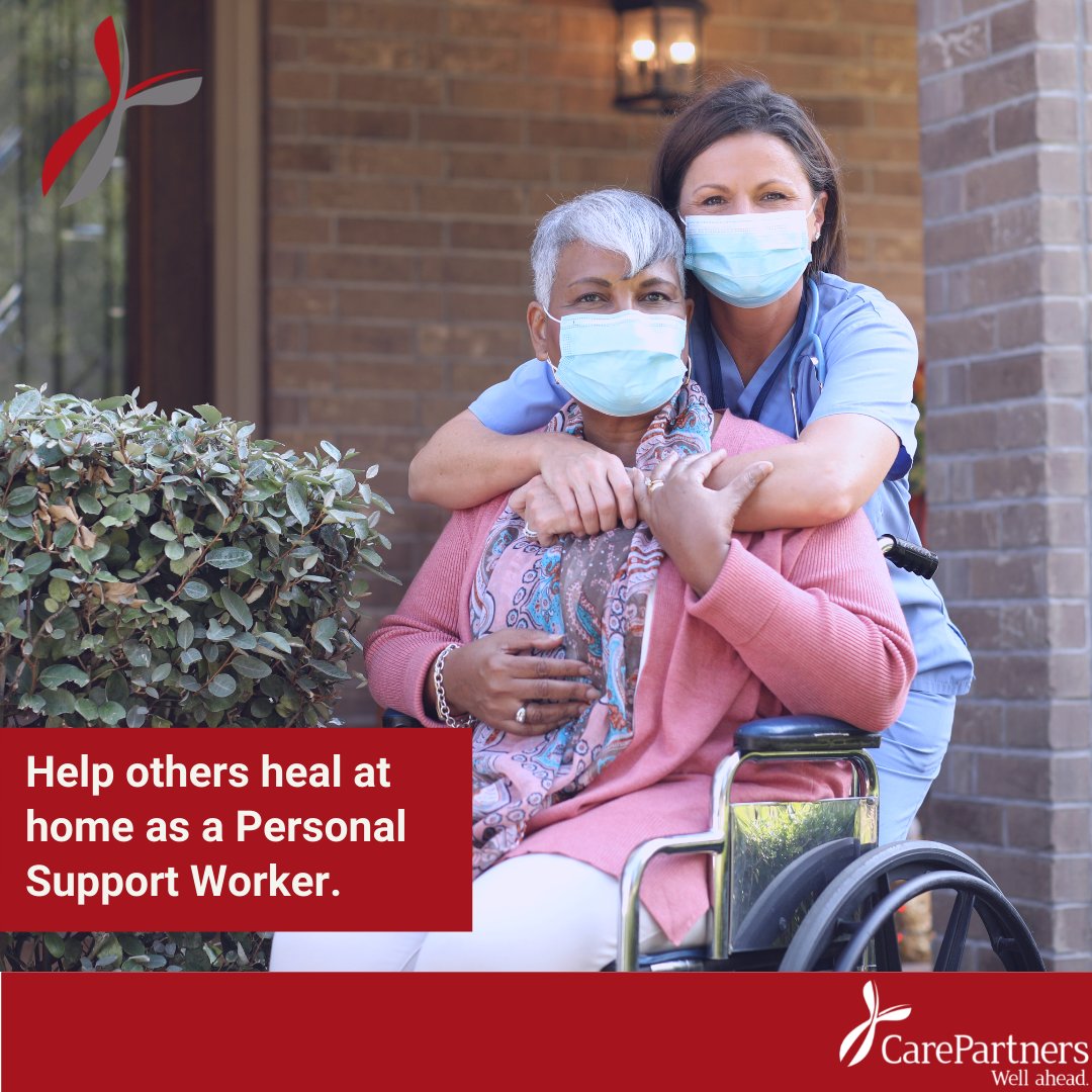 CarePartnersCA's tweet image. Personal Support Workers are the glue of the home health care team. Spend meaningful, one on one time with your patients and #WorkInHomeCare as a PSW.

#FrontLineHero #RecoveryAtHome #HealAtHome #PSW #PersonalSupportWorker