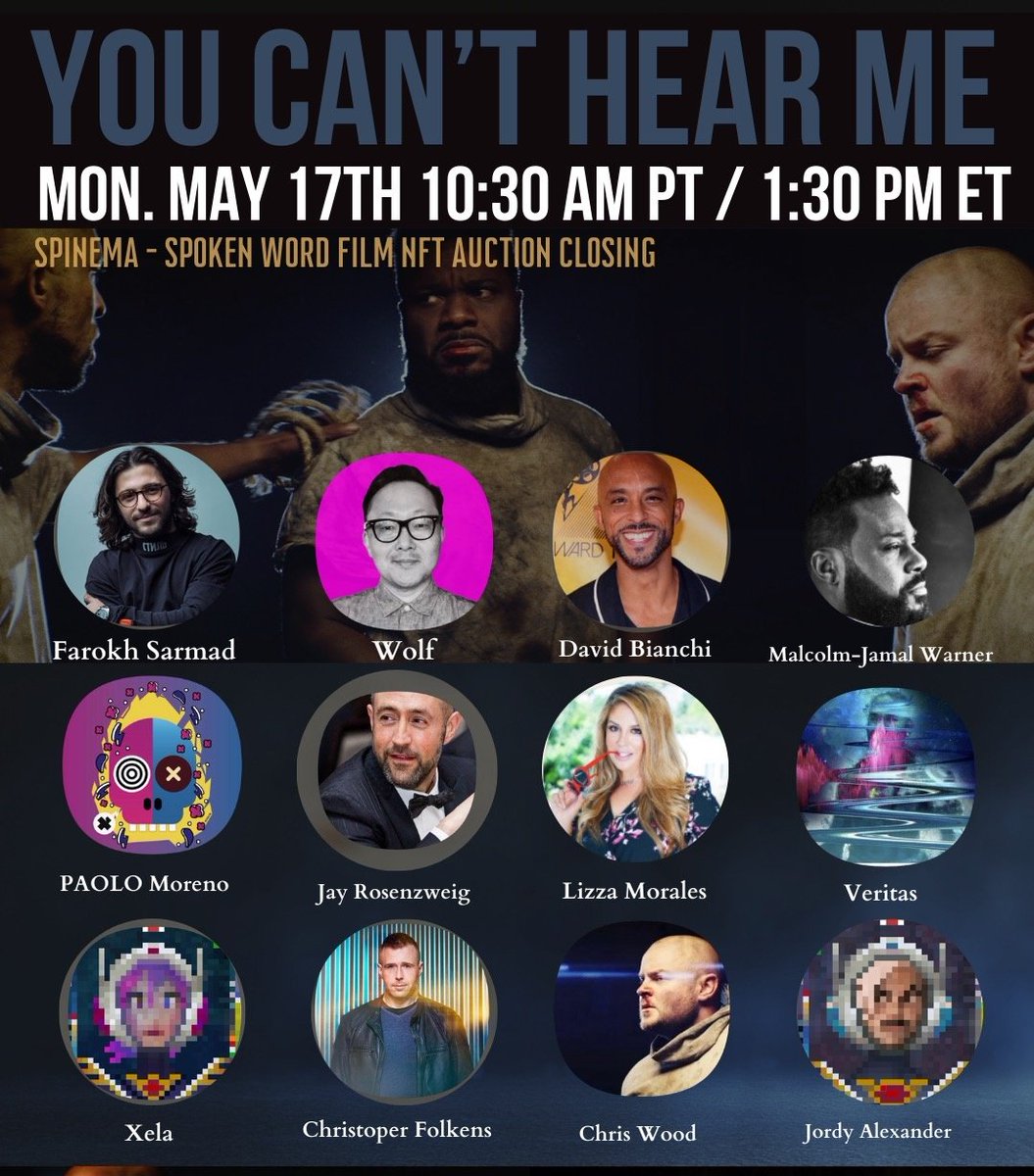 TODAY 1030AM PACIFIC TIME
#NFT #Auction Closing Party

AUCTION CLOSES 1130AM PT
joinclubhouse.com/event/MRyYE0X6

@farokhgoodlife 
<a href="/xoxoLizza/">🟣Lizza M. Morales🌻#SAGAFTRA Committee Member</a> <a href="/jin_diesel/">Jin aka WOLF x LION</a> <a href="/obtainable_io/">Obtainable</a> <a href="/veritaskami/">veritaskami</a> @jordyalexndr <a href="/CeoPaoloSanto/">PAOLO</a>
<a href="/JayRosenzweig/">Jay Rosenzweig</a>

<a href="/MalcolmJamalWar/">Malcolm-Jamal Warner</a> <a href="/davidbianchi/">DAVID BIANCHI</a> <a href="/chrisfolkens/">Chris Folkens</a> <a href="/kristufferwouLd/">chriswood.eth</a>