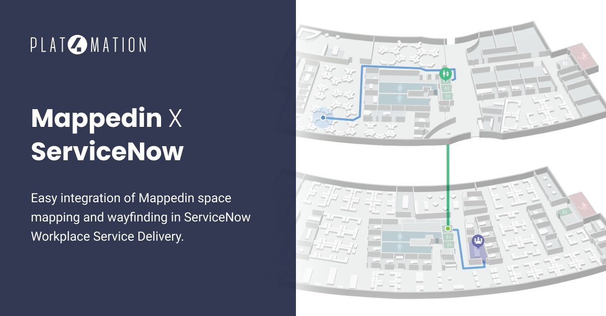 Plat4mation's tweet image. Virtual #spacemapping makes life easy for #facilitymanagers tracking post-pandemic space needs 📊  As a licensed reseller with unparalleled experience, we can easily integrate @Mappedin in @ServiceNow Workplace Service Delivery hubs.la/H0NtRC90 #wayfinding