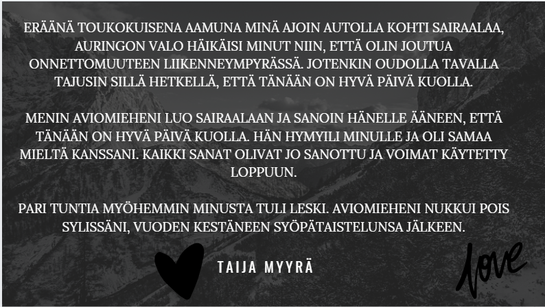 taija_myyra's tweet photo. Vuosipäivät ovat erilaisia eri vuosina, sitä luulee että suru vaan katoaa ajan myötä tai helpottuu. Kyllä se tavallaan tekeekin niin, mutta sitten se voi välillä tulla ja yllättää täysin.
❤️ #leskeys #nuorileski #fuckcancer https://t.co/Uv17r4axx4