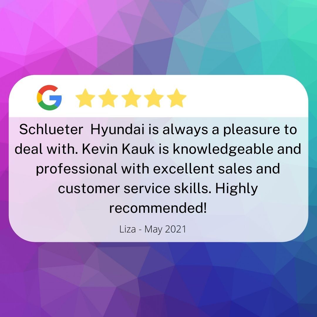 schluetergroup's tweet image. Let's start our week off with some kind words from one of our happy clients 💙 Your positive reviews are so appreciated right now, thank-you!  Also kudos to Kevin for working so hard to make sure his clients drive away happy 😊
#HappyMonday #SchlueterHyundai #kwawesome