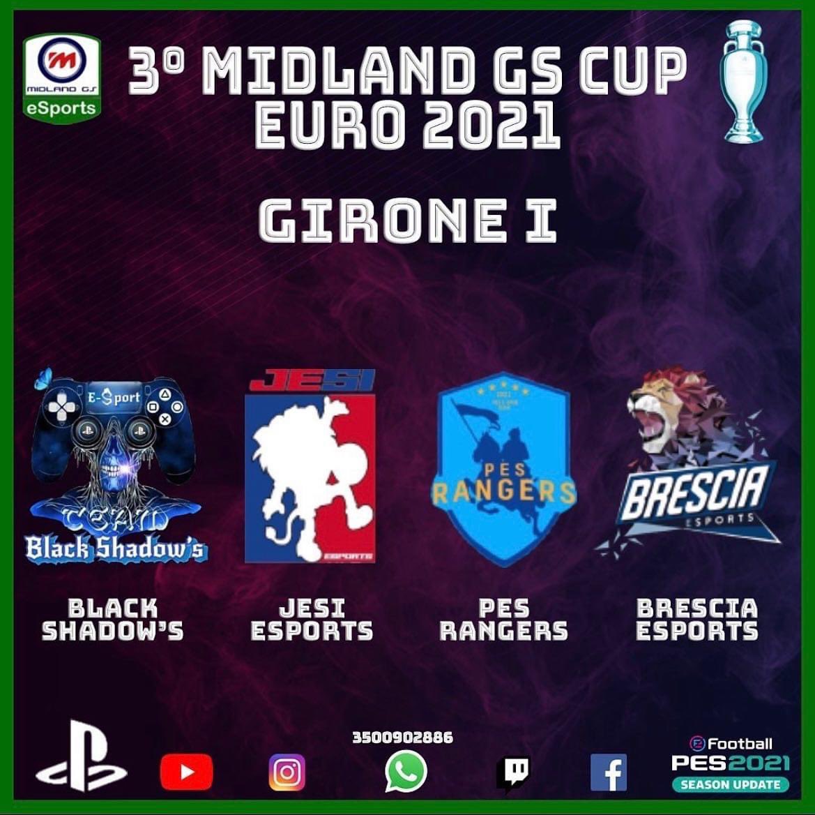 Dopo un #6 posto nella Galactik League e un #3 posto nella @poseidonleague girone D/A, questa sera ESORDIO nella terza competizione ufficiale della stagione <a href="/officialpes/">officialPES - Inactive</a> 2021. Iniziamo con grande entusiasmo la terza edizione della MIDLAND GS CUP Euro 2021 by #midlandgsesports 🏆