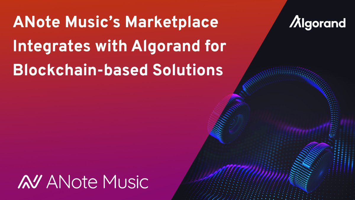 Algorand Technologies (@algorand) on Twitter photo Today, <a href="/anotemusic/">ANote Music</a> announced they will leverage Algorand’s core Layer-1 functionality to deliver blockchain-based solutions! This integration will expand opportunities for creators who can benefit from improved access to rights, collectible #NFTs & more 👉 algo.me/SnqV50EOBpX Today, <a href="/anotemusic/">ANote Music</a> announced they will leverage Algorand’s core Layer-1 functionality to deliver blockchain-based solutions! This integration will expand opportunities for creators who can benefit from improved access to rights, collectible #NFTs & more 👉 algo.me/SnqV50EOBpX