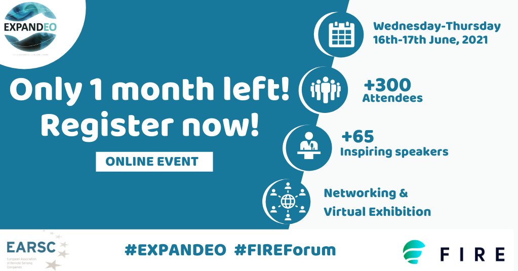 📢Only 1 month left before our main EARSC & @FIRE_ForumEU Annual Conference EXPANDEO!🛰️ Make sure to register now to save your seat➡️ expandeo.earsc.org #EXPANDEO #FIREForum