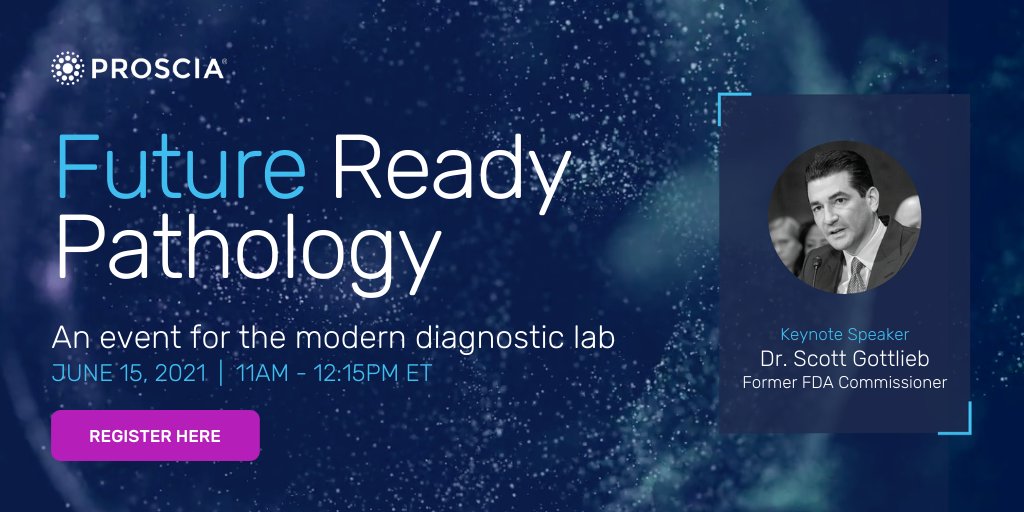 We are thrilled to host former FDA chair Dr. Scott Gottlieb as the keynote speaker for our Future Ready Pathology #event. For more details on our announcement, upcoming event and registration, visit: bit.ly/3fi7uv0