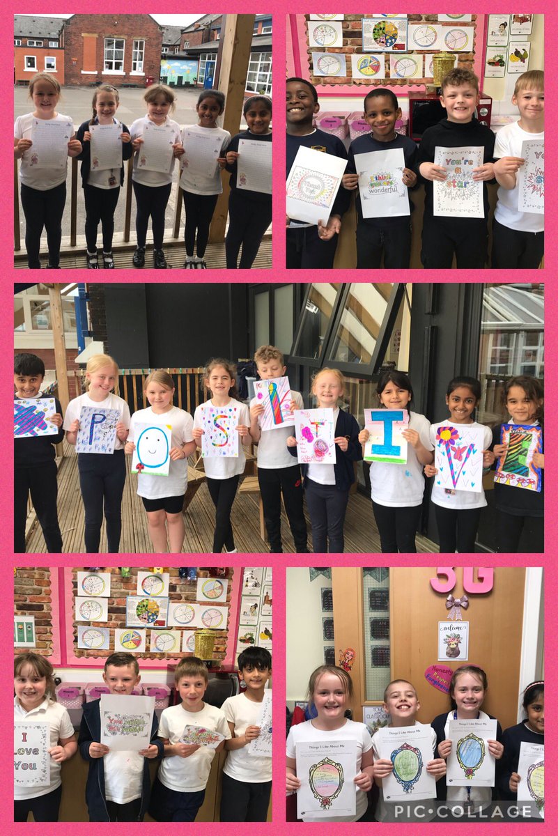 MissGreenhalgh2's tweet photo. This week is PRIDE week! Our first letter is P for positivity😃 We coloured positive messages for others, looked at having a positive mindset and made positive comments about ourselves. #PositiveVibes @StBedeCouncil https://t.co/eJYBTTAGtz