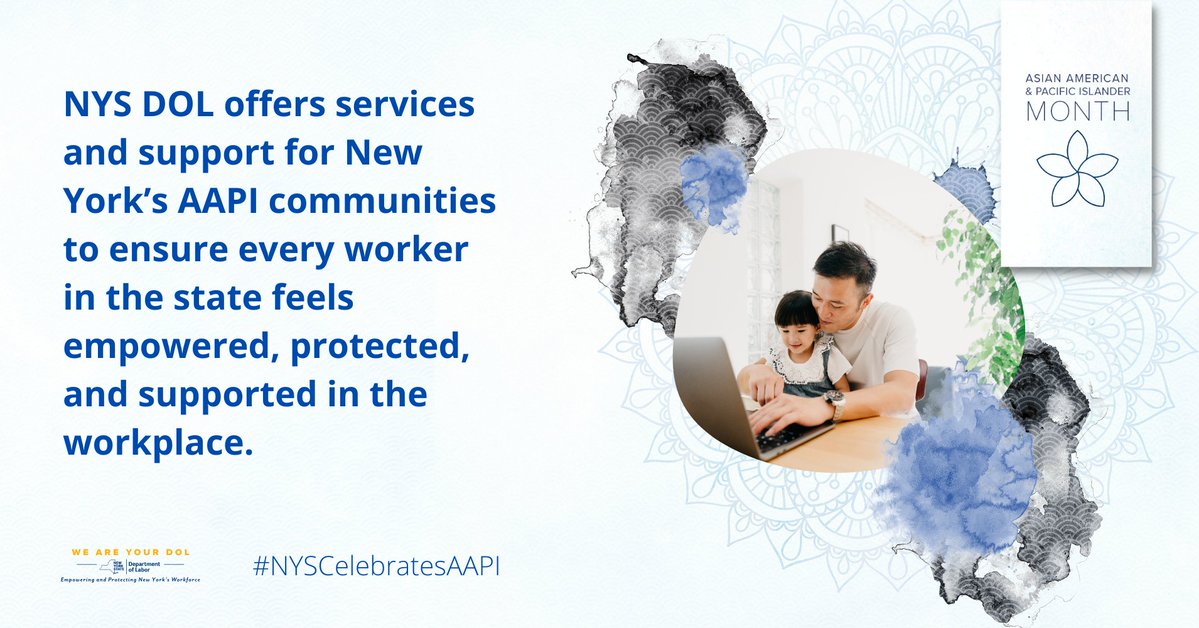 This #AAPIHeritageMonth, we recognize the countless contributions of our Asian American & Pacific Islander community to NYS.
NYS DOL is proud to offer services and support so every worker in NYS feels empowered, protected, and supported in the workplace. #NYSCelebratesAAPI https://t.co/zhdvh5vSgV