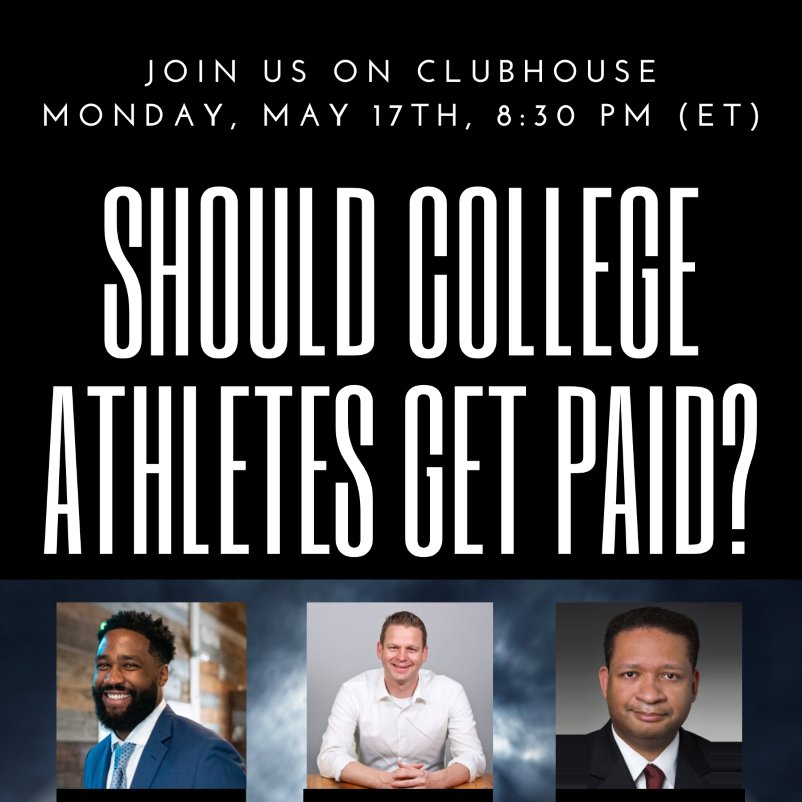 Join Fans for Fair Play tonight at 8:30pm ET on Clubhouse for a discussion on how to reform college athlete compensation. The team will share the results of our new poll on how fans and the public view this issue and what it means for reform. joinclubhouse.com/event/Pvnn4r0j