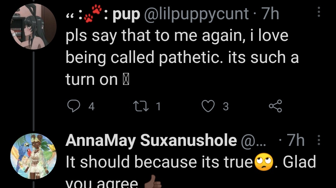 BrockOLee12's tweet photo. @AnnaMayFucknSux @lilpuppycunt @AutonomesL @chronophiliaedu @TatlWasBlammed @coldesttriangle @penguinnhe It's not sexual harassment no 
U just fell for an easy bait that said https://t.co/86pysWVgZO