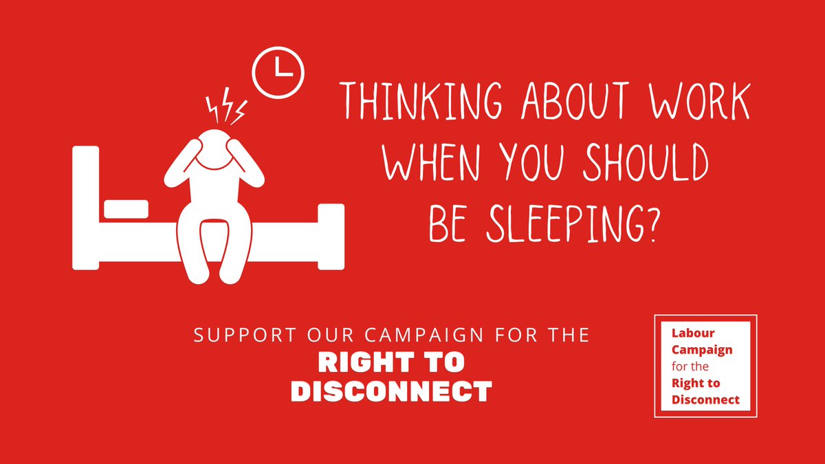 Lab_Disconnect's tweet image. Do you struggle to sleep at night because work is always on your mind?

1/5 workers say remote access to their workplace makes them anxious and affects their sleep.

#RightToDisconnect