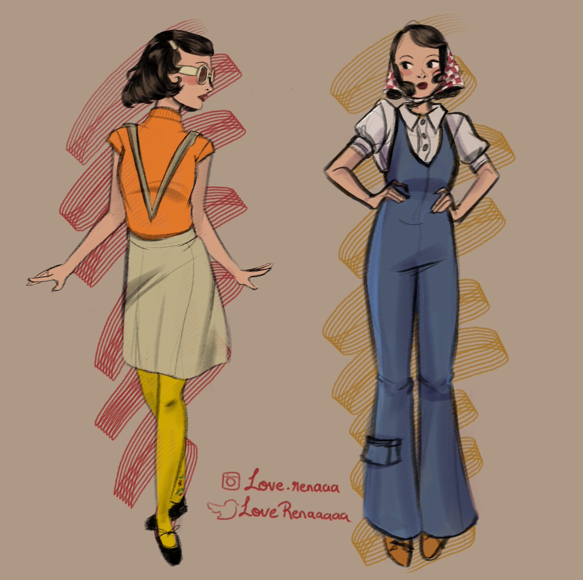 LoveRenaVT's tweet photo. More quick sketch practice today! Really having fun experimenting with new styles and getting looser and imperfect with my lines. Been so inspired lately by fashion insta accounts, especially by @oatmilkmaid latest outfits <3 #fashion #sketch #alternativefashion #minale #warmup https://t.co/ZINnExx2Zi