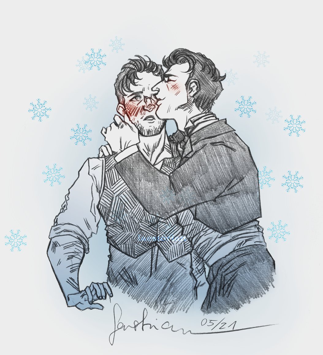 But my love... he keeps me warm~💖

Commission for <a href="/TearStainedAsh/">Tea 🩵 in my DILF Leon era</a> who asked for a #convin piece, in the context of their Frozen AU(I'll link the fic below) - thank you so much! 

#dbh #reed800 #gavcon #rk800 #gavinreed #frozenau