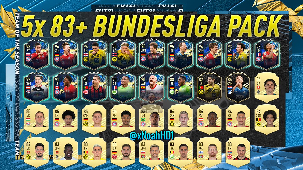 xNoahHD1's tweet photo. Das 5x 83+ Bundesliga Pack ist da 🔥

Hier ne kleine Übersicht was man alles ziehen kann 👀 https://t.co/8jYffwhzG3