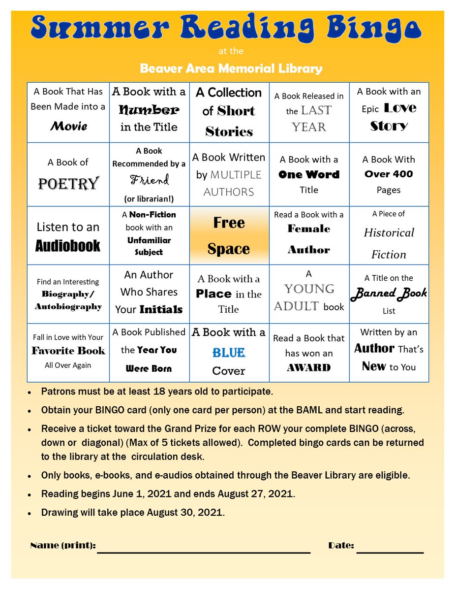 Beaver Area Memorial Library tweet media