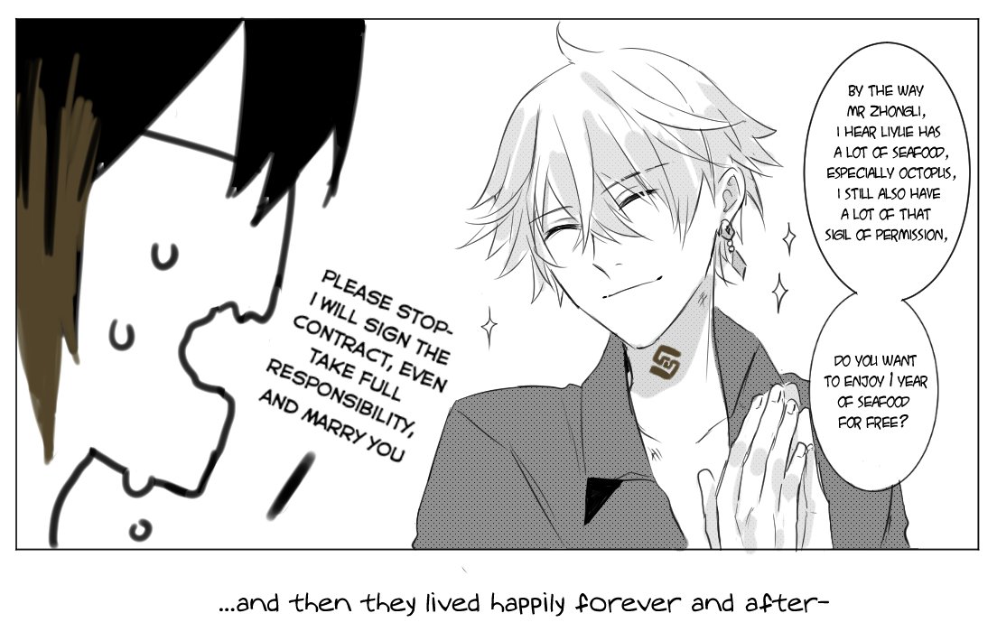 An after scene of #ZhongChi before dating
---------
I know the ending of that oneshot was a little dark but believe me, this is a series that can't be dark or angst for more than 2 pages.