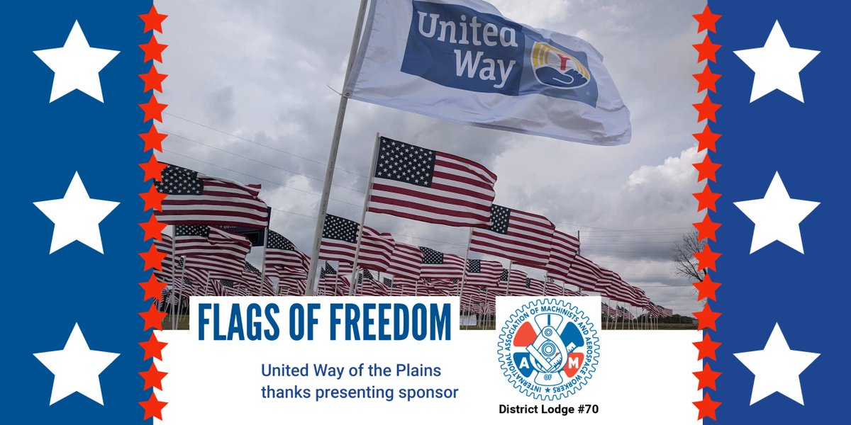 The flags are up! Thank you to our sponsors @70Iamaw IAM District Lodge 70 for their donation of land. Go today thru May 30 to view 6️⃣ 0️⃣ 0️⃣ U.S. flags at I-235 &amp; Meridian. Their volunteer support + 💯 backing of us on this project was the #differencemaker to honor &amp; help others.