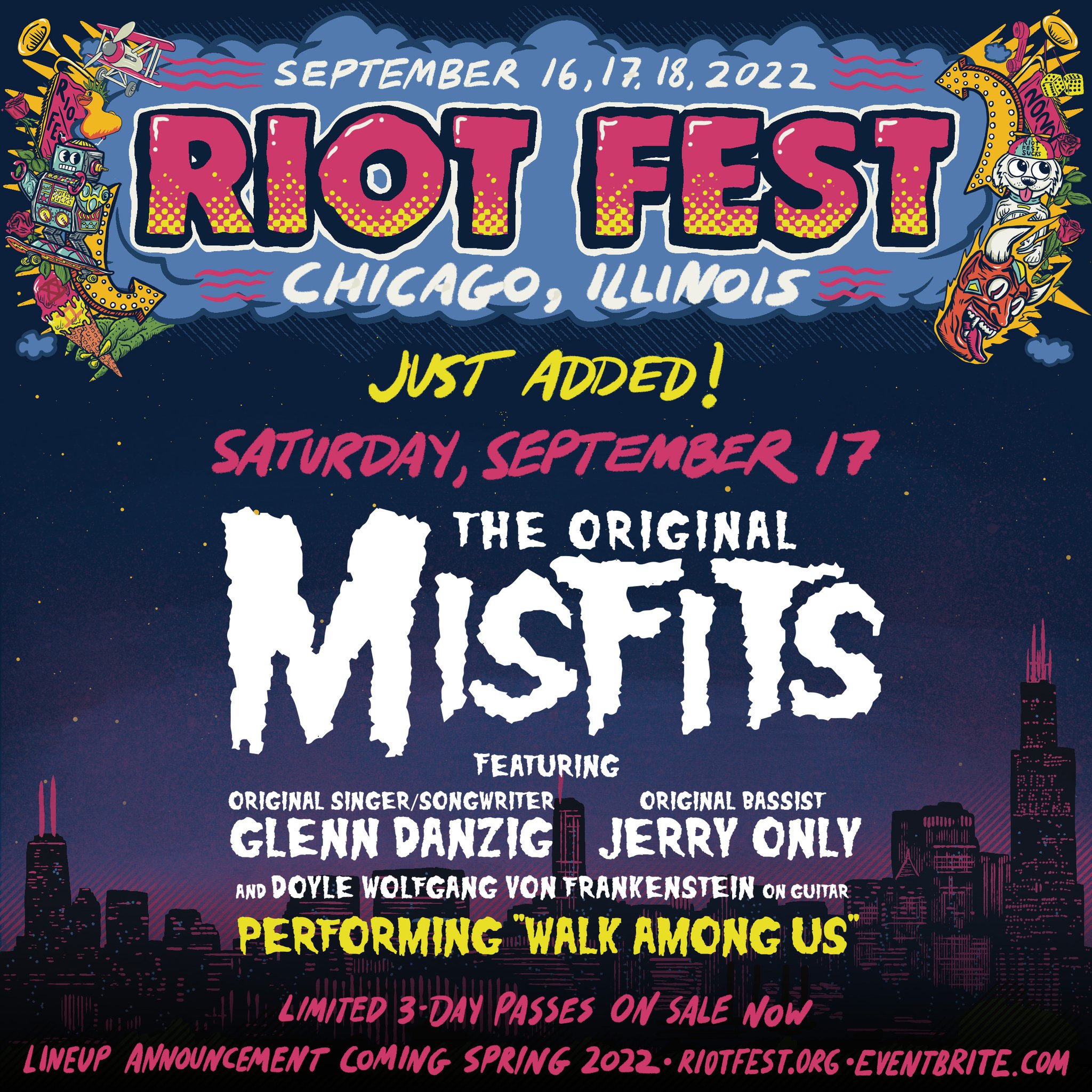 Riot Fest on Twitter "Just Announced The Original Misfits will 'Walk