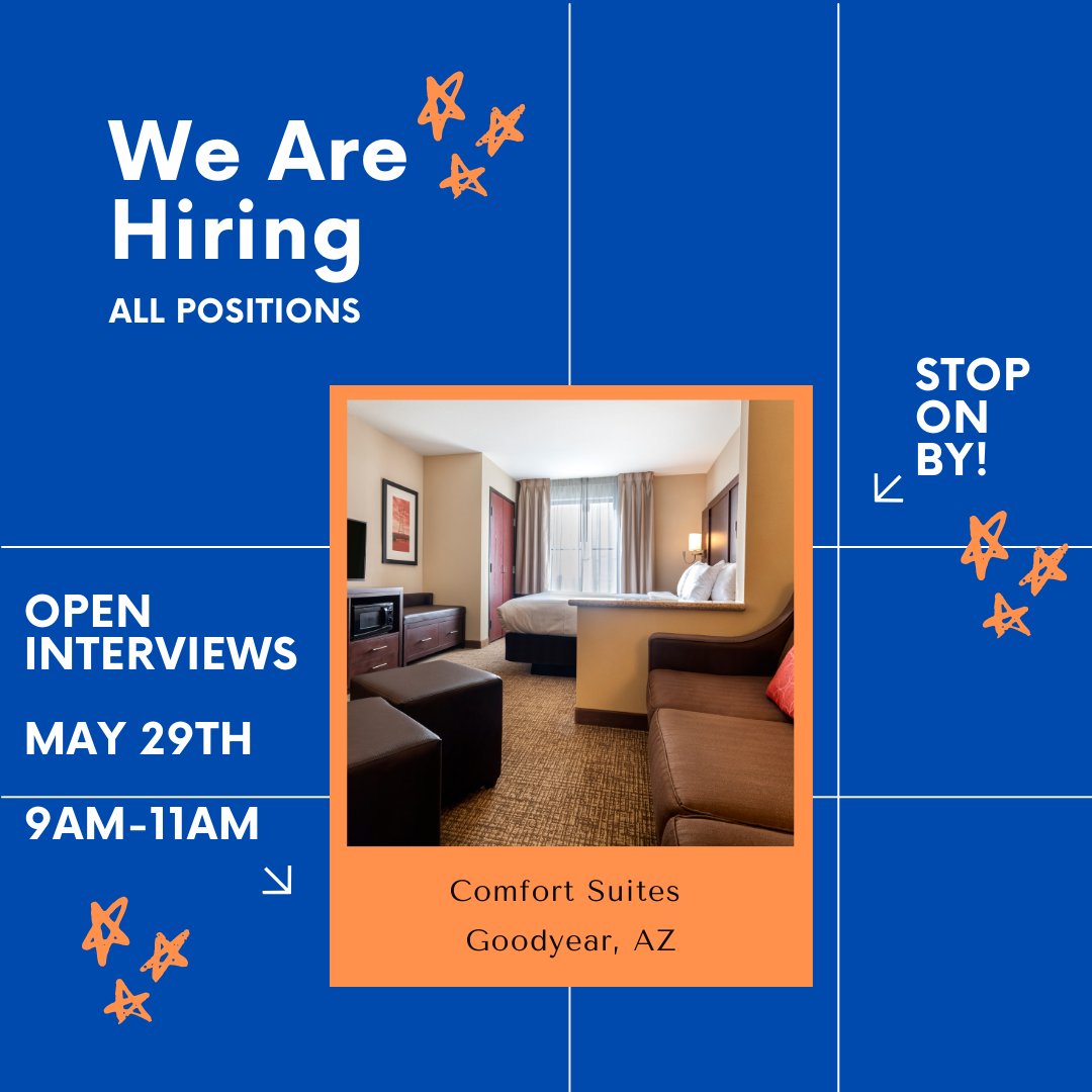 This Thursday we are hosing a job fair with open interviews for all positions, stop by between 9am-11am and we'd love to meet you!