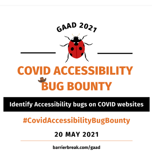 IAAP (@iaaporg) on Twitter photo Glad to be a supporter of #CovidAccessibilityBugBounty campaign! This GAAD be the reason for a change. Put your accessibility skills to use by testing Covid-19 websites in your countries and identifying a11y bugs.
Learn More: bit.ly/33PaOZd
<a href="/BarrierBreak/">Barrierbreak</a> #GAAD2021 Glad to be a supporter of #CovidAccessibilityBugBounty campaign! This GAAD be the reason for a change. Put your accessibility skills to use by testing Covid-19 websites in your countries and identifying a11y bugs.
Learn More: bit.ly/33PaOZd
<a href="/BarrierBreak/">Barrierbreak</a> #GAAD2021