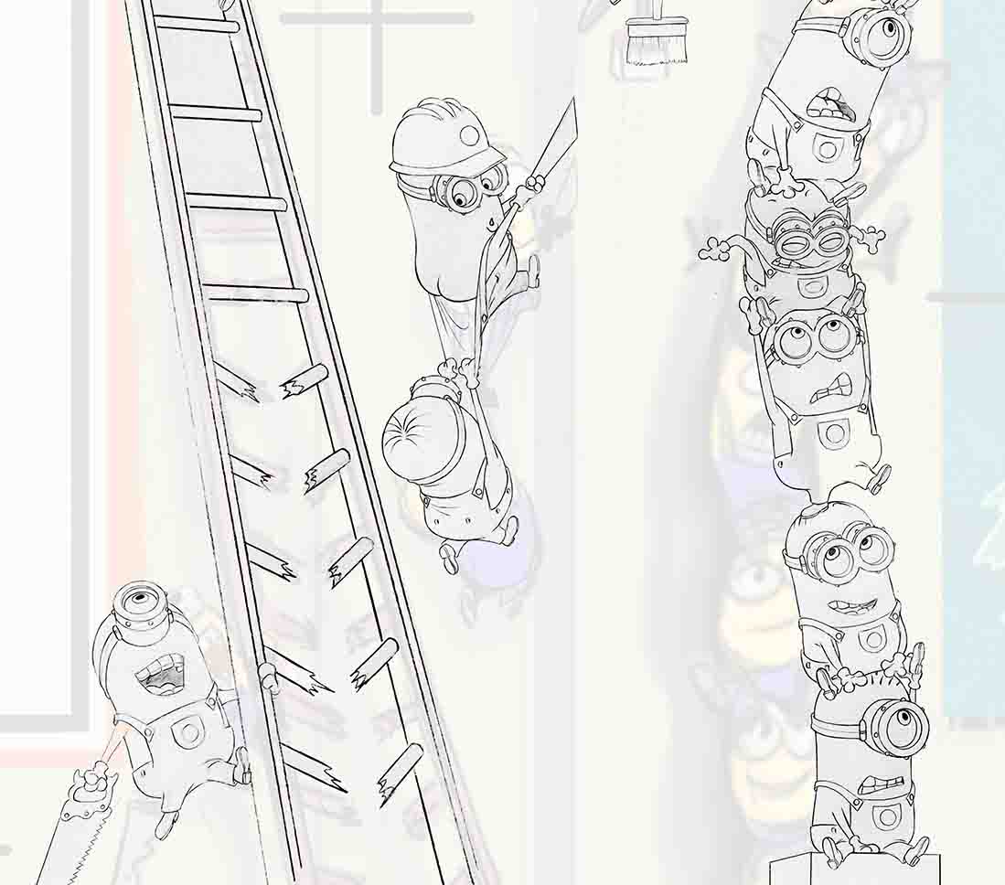 More Minions I drew for the outside of the attraction building at Universal. They told me this one was the first time their naked butt appeared in public!😀they laughed and I was thinking what an achievement! 😂#minions #universalstudios #characterdesigner