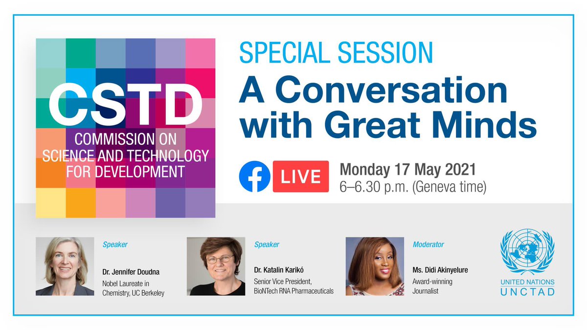 Didi Akinyelure (@didiakin) on Twitter photo Today I had a great time <a href="/UNCTAD/">UN Trade and Development</a> moderating a session with Nobel Laureate Dr. Jennifer Doudna who co-invented the CRISPR technology now used to develop rapid diagnostic tests for Covid-19 and Katalin Kariko, who developed the mRNA tech used in the Pfizer and Moderna vaccines. Today I had a great time <a href="/UNCTAD/">UN Trade and Development</a> moderating a session with Nobel Laureate Dr. Jennifer Doudna who co-invented the CRISPR technology now used to develop rapid diagnostic tests for Covid-19 and Katalin Kariko, who developed the mRNA tech used in the Pfizer and Moderna vaccines.