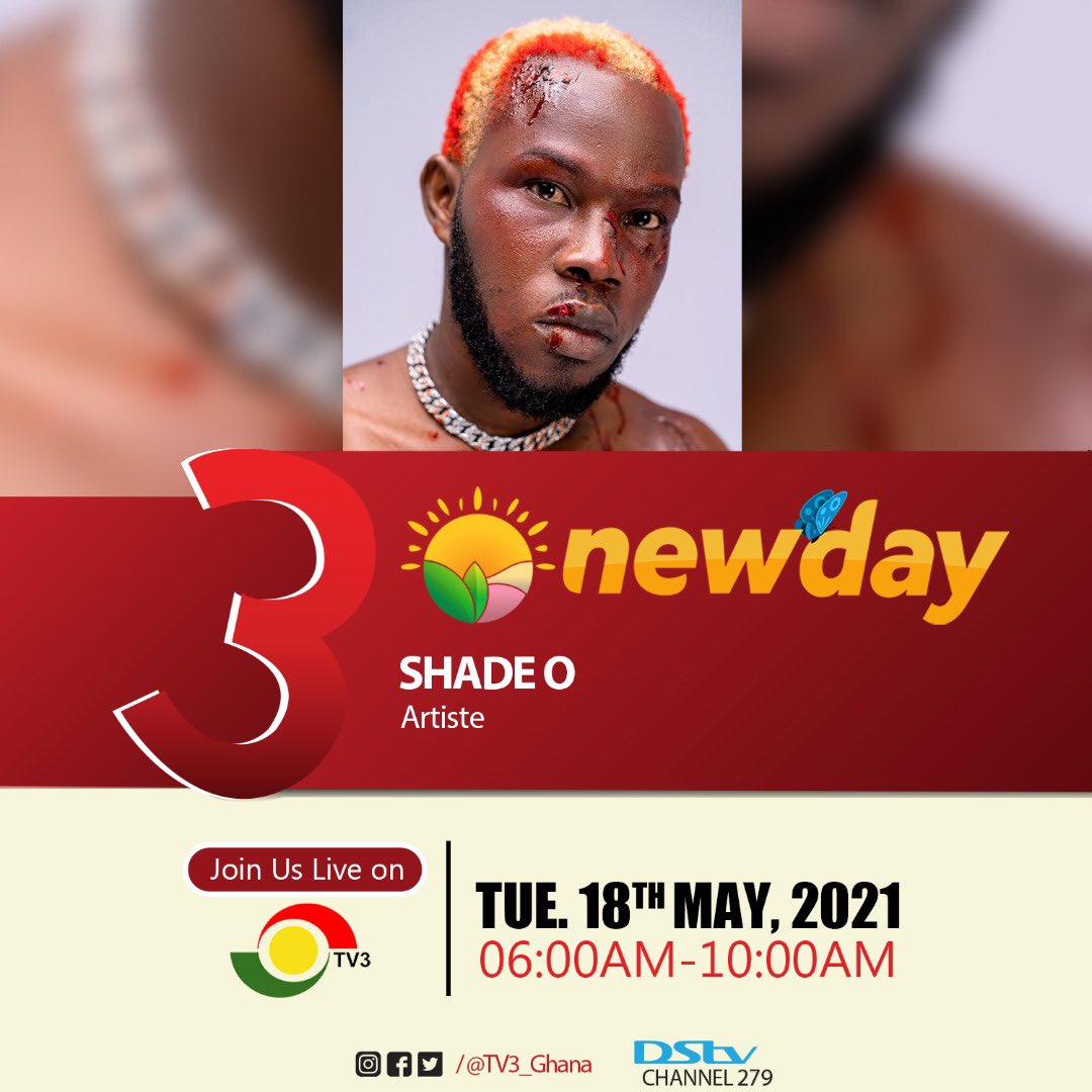 shadeOrijinal's tweet photo. I will be live on @tv3_ghana New Day tomorrow @ 6:00 am. Make a time to tune in ♥️ #Criminal 🦹‍♂️

#ShadeO
#ShadeOrijinal
#altmostentertainment https://t.co/KMPRIPVCVG