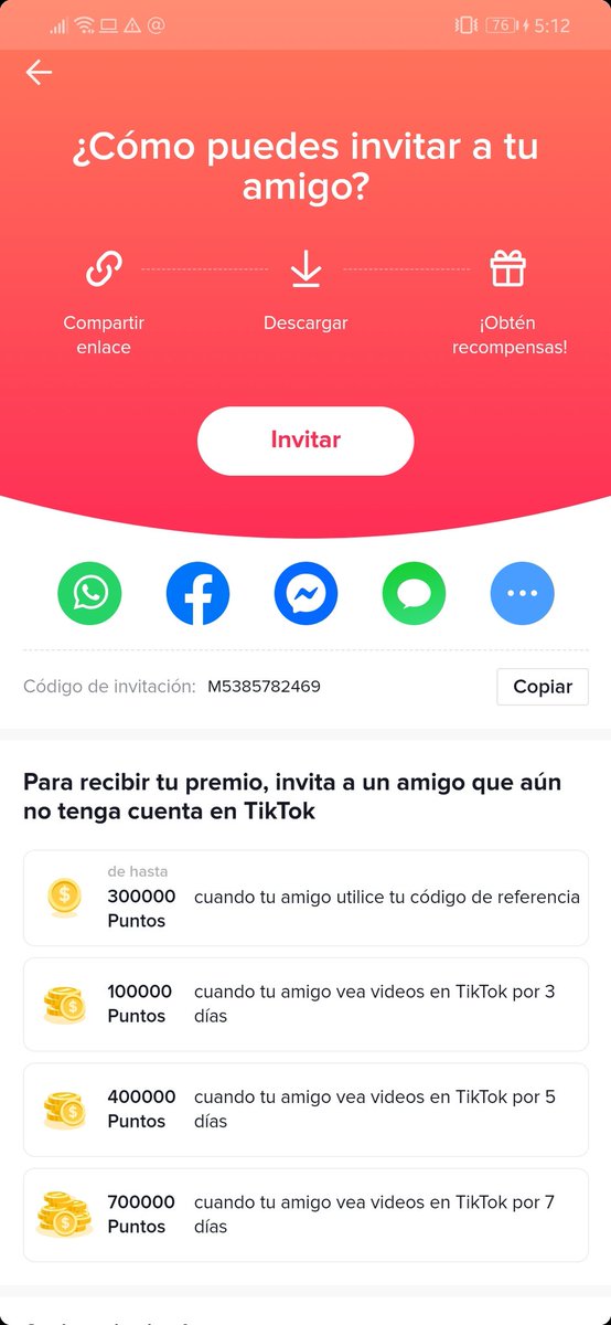 Vanda pongan mi código de tiktok M5385782469 🌚🌚🌚 les dejo link vm.tiktok.com/ZMeGySBUB/ o el de kwai ¡Descarga Kwai para recibir dinero! s.kwai.app/s/vKvbbjde gracias por su atención 🌚😄