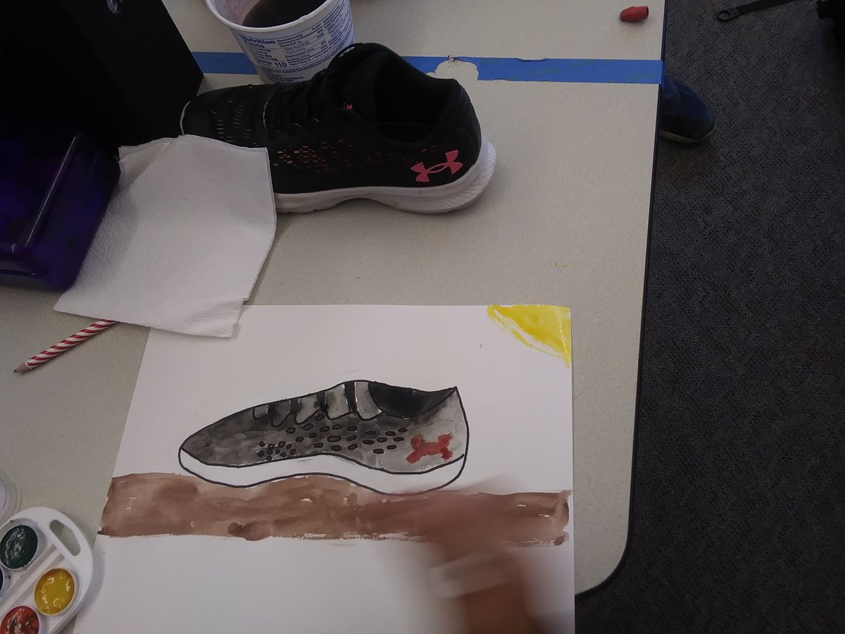Herdman46's tweet photo. Art Supply Relay Shoe Drawing! https://t.co/t3PZCcLgaE