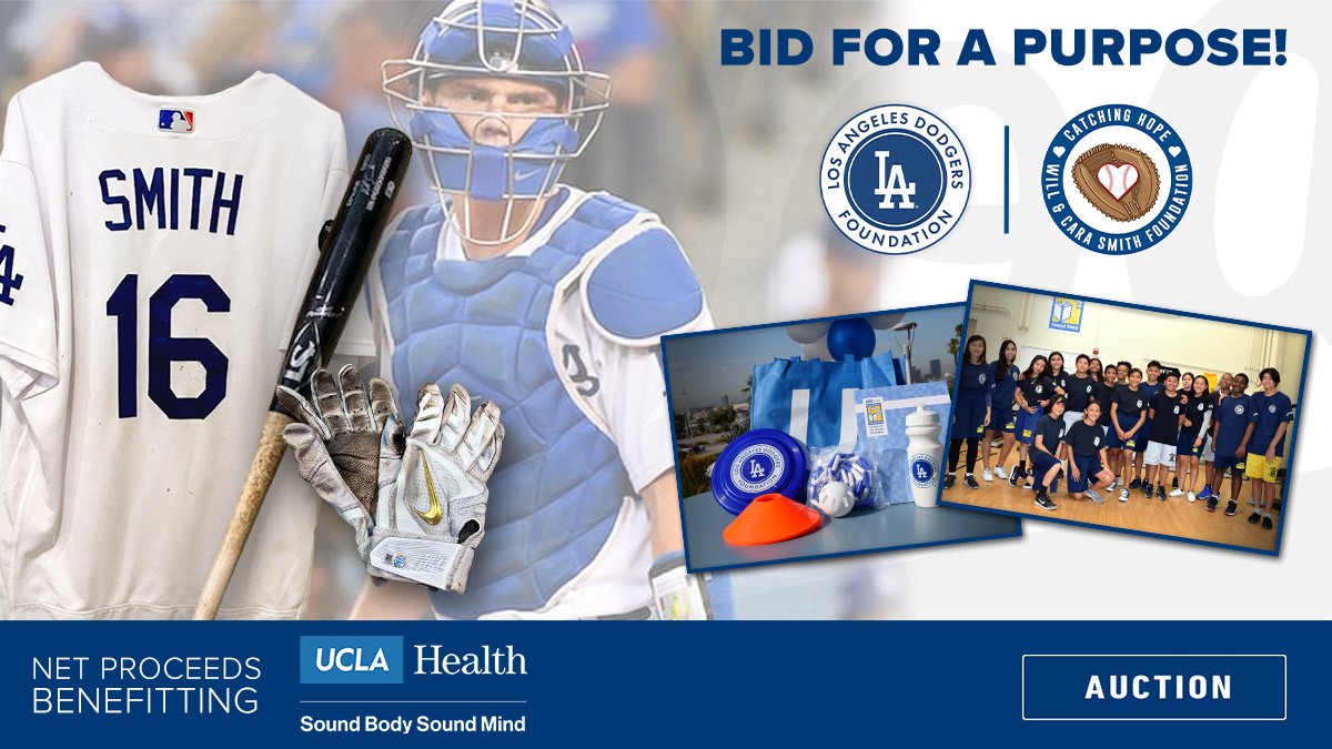 In partnership with @DodgersFDN, UCLA Health Sound Body Sound Mind is proud to be working with @caramartinell and @will_smith30 to provide 1,000 at-home PE kits to students in Inglewood! Click here to support by bidding on an item. --> atmlb.com/3bx48Ds