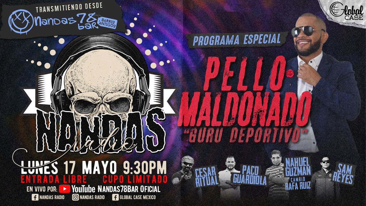 PacoGuardiola_'s tweet photo. HOY EN @NandasRadio CON INVITADO DE LUJO @Pellomaldonado  TRANSMITIENDO DESDE @nandas78bar ENTRADA LIBRE A PARTIR DE LAS 8 PM, QUIEN VA A CAER ?? https://t.co/kSuJKUdJUu