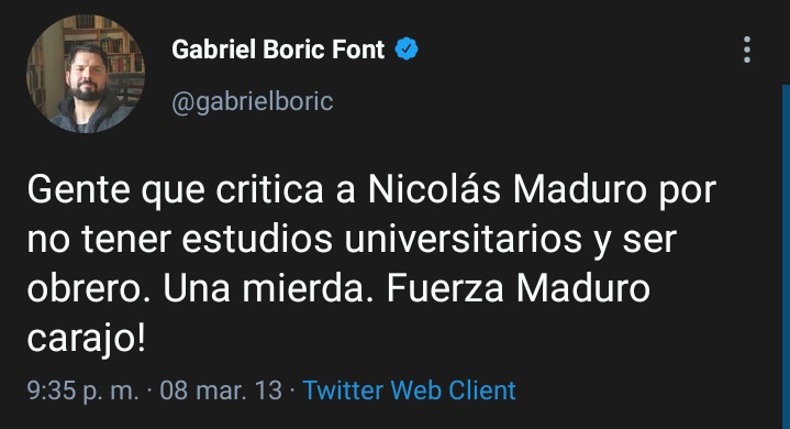 T13 on Twitter: "🗯 Boric emplaza a Maduro por respeto a los DD.HH: "Tanto  Piñera como usted no han estado a la altura" https://t.co/oPAPckuOGp" /  Twitter