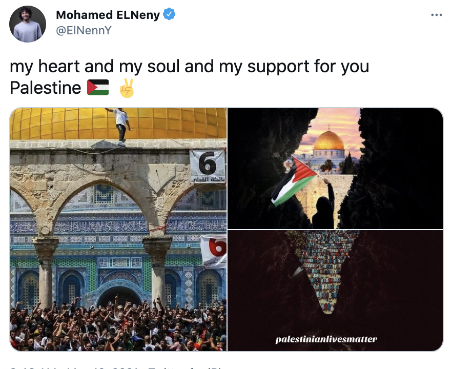 KhaledBeydoun's tweet photo. Egyptian and @Arsenal soccer star Mohamed Elnenny is under attack from the Club for this tweet.  Yes, THIS tweet.  

Share and show him love at @Elnenny.  RT https://t.co/GA6HGDocjk