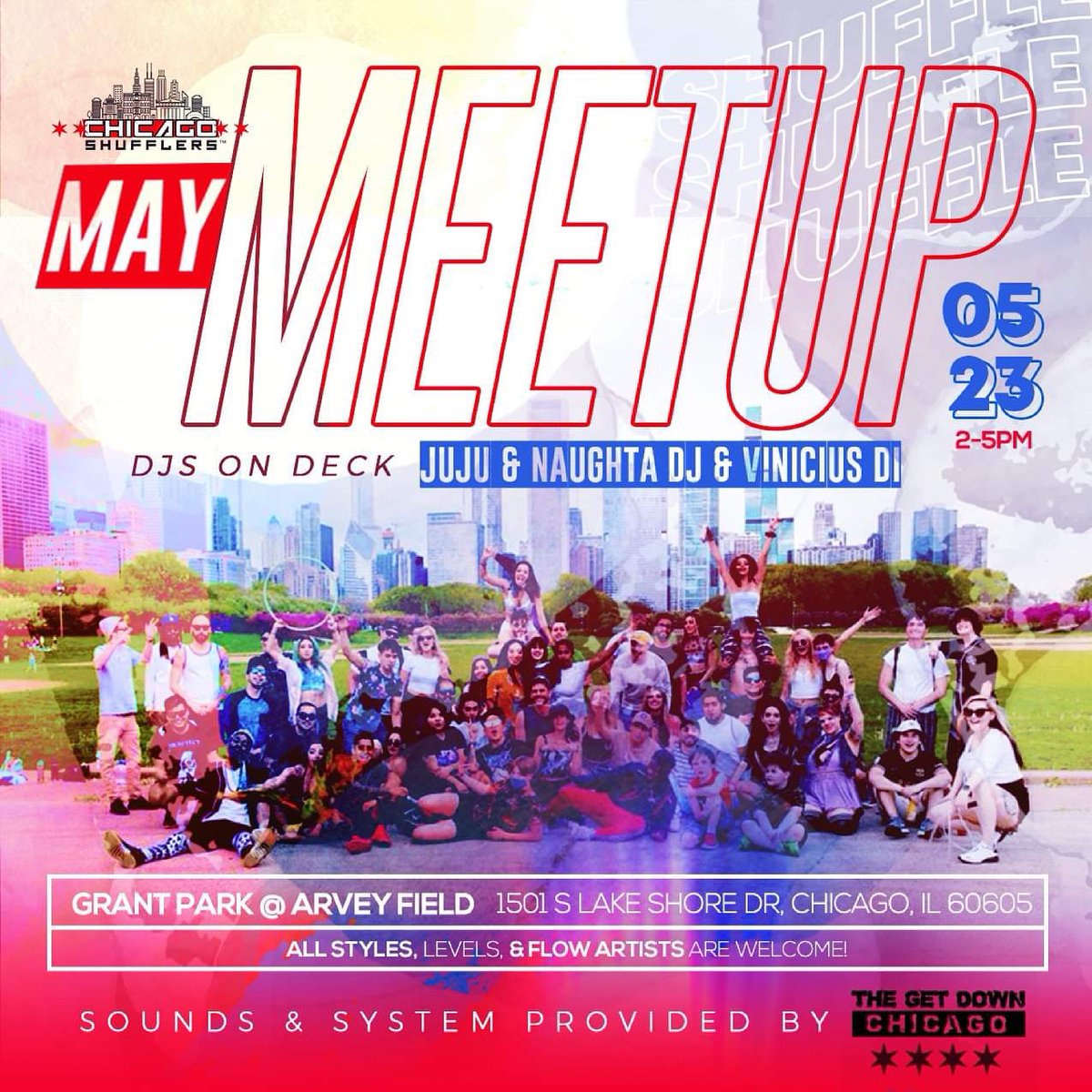 chishufflers's tweet photo. 🚨MEETUP ALERT🚨

ANY &amp; ALL styles/levels are welcome to join us in celebration of our love for dance music and our city of Chicago!

Date &amp; Time: 5/23 2-5pm
Location: Arvey Field @ Grant Park

#chicagoshufflers #midwestshufflers #chicago #shufflemeetups #housemusic #techno https://t.co/Q65d0em9oL