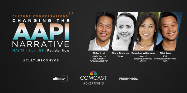 lriverWPB's tweet photo. Register now for @ComcastAd's upcoming #CultureConvos webcast to explore the Asian identity in various media endeavors and see how companies can utilize their unique positions to help reshape the misleading portraits of the #AAPI community. #EffectvEmp https://t.co/N3yAL98N8R https://t.co/V0u3sEvuKB