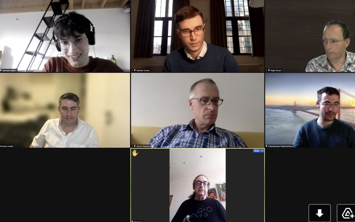 Very refreshing to hear about the latest in practical and deployed MPC with ⁦<a href="/motiyung/">Moti Yung</a>⁩ ⁦<a href="/LindellYehuda/">Yehuda Lindell</a>⁩ ⁦<a href="/kennyog/">kennyog</a>⁩ ⁦<a href="/SmartCryptology/">Nigel Smart</a>⁩ Daniele Cozzo and Damiano Abram during the applied MPC session at ⁦<a href="/RSAConference/">RSAConference</a>⁩!