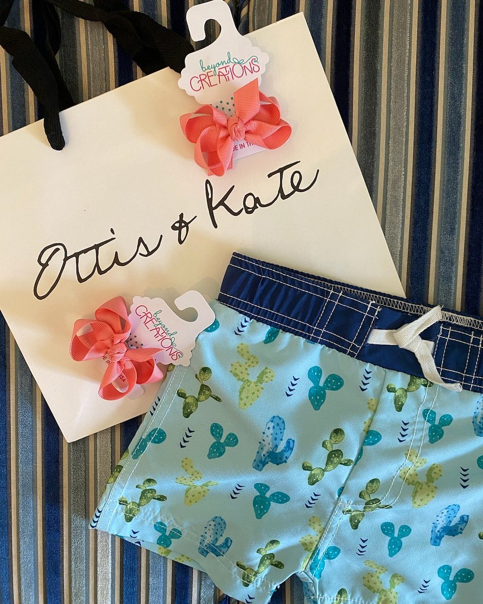 Stopped by Ottis &amp; Kate to pick up a few summer essentials for the kids. Sweet bows for the girls and cute swim trunks for the boys!
#MerchantMonday