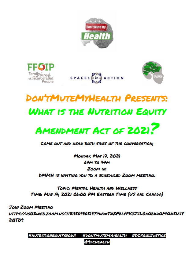 DCHunger's tweet photo. Attention #DCResidents! @DMMH_DC is hosting an important conversation TONIGHT from 6-7 pm on the Nutrition Equity Amendment Act of 2021. See you there! #NutritionEquityNow #DCFoodJustice @4dcHealth https://t.co/d4ZQSQXMua