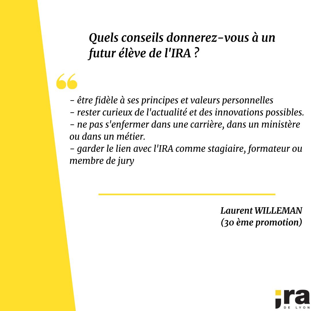 IRA de Lyon (@iradelyon) on Twitter photo ➡️ à l’occasion des 50 ans de l’<a href="/IRAdeLyon/">IRA de Lyon</a> nous continuons notre voyage dans le temps à travers les interviews des anciens élèves. Aujourd’hui nous vous invitons à découvrir la carrière de Laurent WILLEMAN (30 eme promotion) #50ansIRA 🥳 ➡️ à l’occasion des 50 ans de l’<a href="/IRAdeLyon/">IRA de Lyon</a> nous continuons notre voyage dans le temps à travers les interviews des anciens élèves. Aujourd’hui nous vous invitons à découvrir la carrière de Laurent WILLEMAN (30 eme promotion) #50ansIRA 🥳