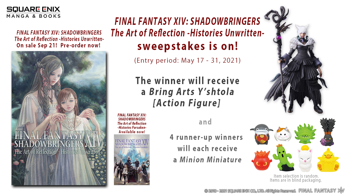 SquareEnixBooks's tweet photo. FFXIV: Shadowbringers -- The Art of Reflection -Histories Unwritten- sweepstakes is on! Quote tweet with #SquareEnixBooksSweepstakes and follow us @SquareEnixBooks for a chance to win a prize! (US/Canada only) 
Art book: https://t.co/jYxV7g8ETI
Key rules: https://t.co/6WwK0JW1rf https://t.co/mHsB3W3cqJ