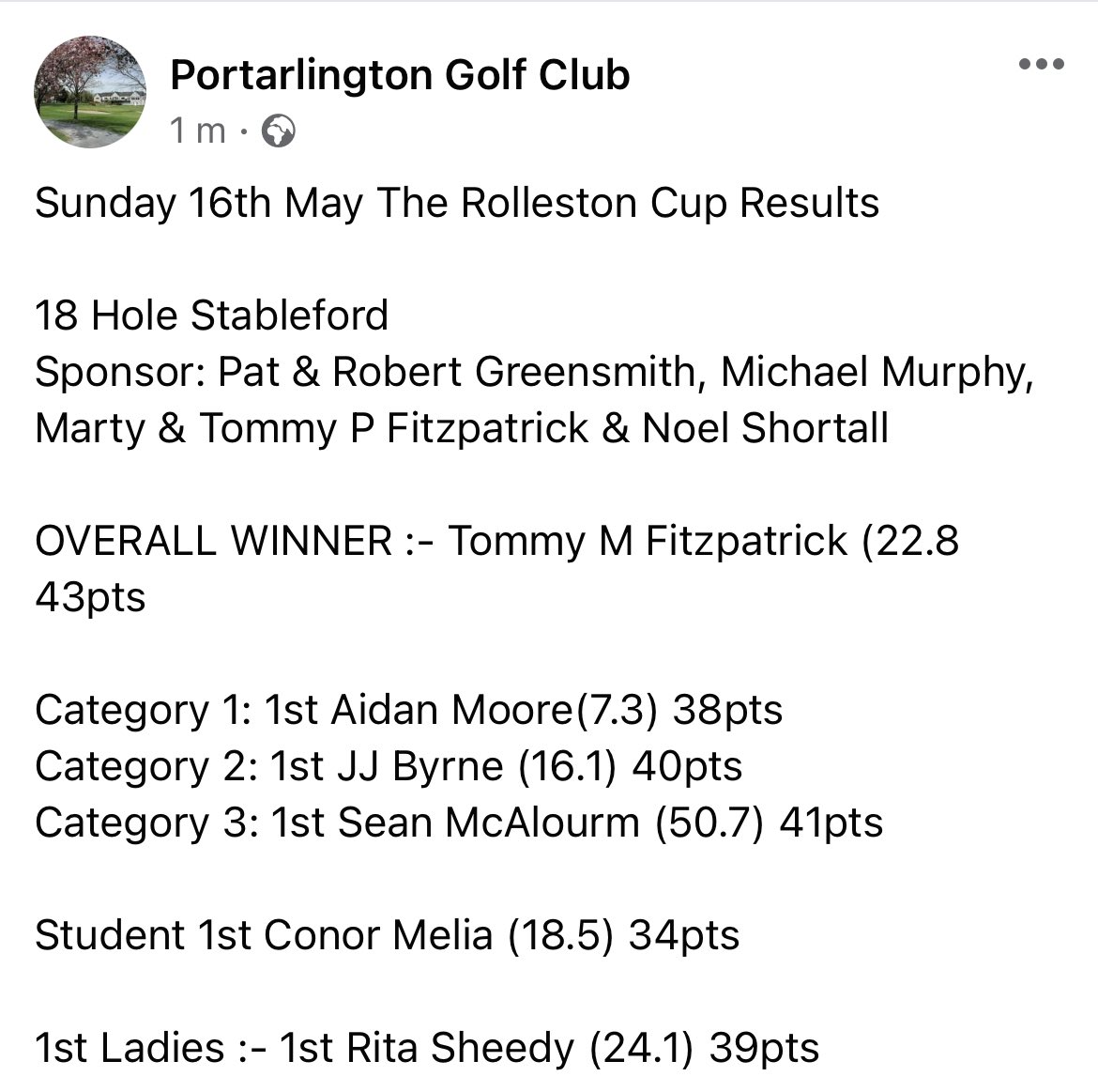 Portarlington GC (@portarlingtongc) on Twitter photo 