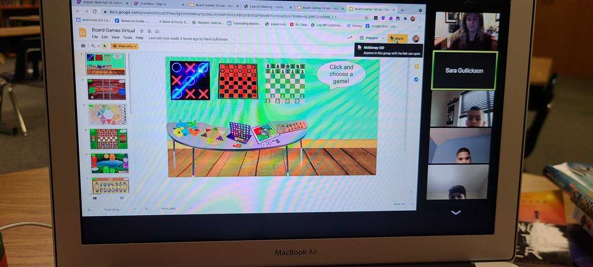 My admin team rocks! Board games with my virtual students as a Monday surprise! #wilmeth #mymisd <a href="/abmcmom/">teri morgan</a> <a href="/brenross1/">Brenda Ross</a> <a href="/kristin_IC/">Kristin Ellis</a> and Cari Owens! Thank you! ❤