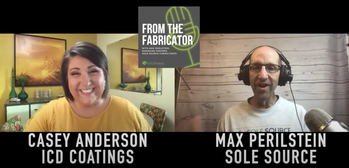 ICDCoatings's tweet image. Did you catch "From the Fabricator" Blog and Podcast from @MaxPSoleSource? Click to watch ICD's @case_anders journey to architecture, @ICDCoatings tech ed, a bright-colored project, 2021 initiatives, volunteering, and what's most energizing right now. bit.ly/2S15QG2