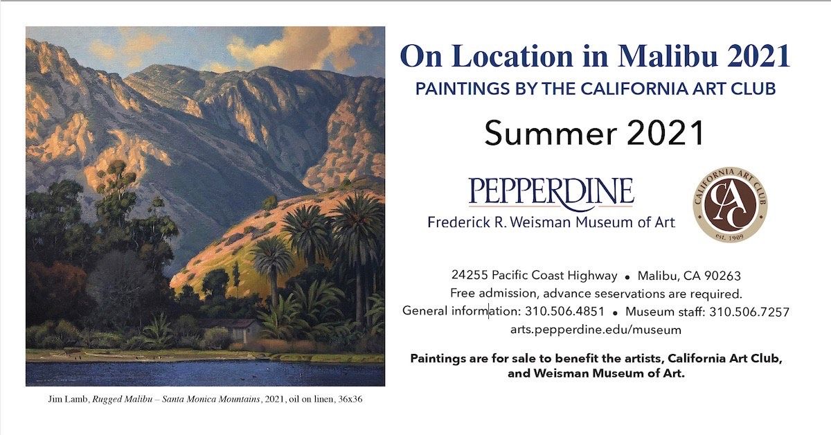 On Location in Malibu, our triennial exhibition with the Frederick R. Weisman Museum of Art, continues, with the eighth installment on view from May 22 to August 1. We will mark the opening will a free special gathering on Zoom, which will include a virtual tour.
