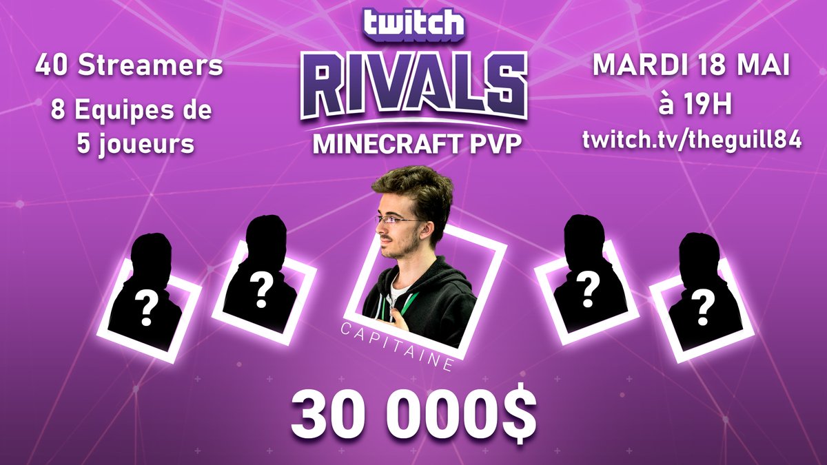TheGuill84's tweet photo. Twitch Rivals Minecraft.
30 000$, PVP, 1.8.9.
Demain dès 19h.

Rendez-vous à demain mardi à 19h sur mon live pour ramener la coupe à la maison ! https://t.co/GUUvXEUDtk